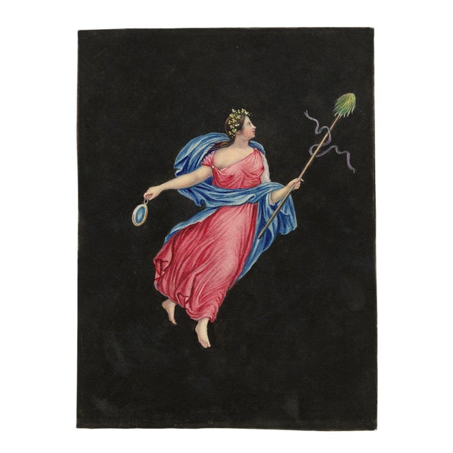 Circle of Michelangelo Maestri, Bacchante Dancer Pompeii Fresco, Early 1800s, Gouache For Sale