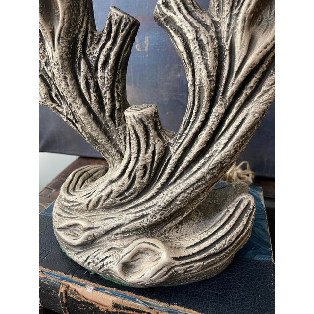Mid 20th Century Mid Century Faux Bois Chalkware Table Lamp For Sale - Image 5 of 9
