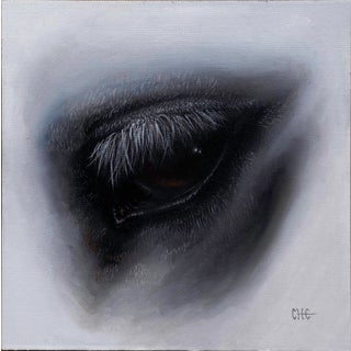 Denial by Che Leviathan | Oil on Artefex ACM panel Close-up of an eye with detailed eyelashes. For Sale