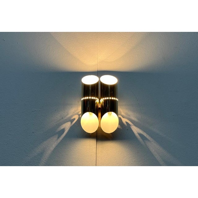 Mid-Century German Space Age Wall Lamp in Brass, 1960s For Sale - Image 6 of 18