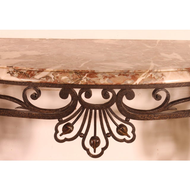 19th Century Louis XV Style Wrought Iron Console For Sale - Image 4 of 14