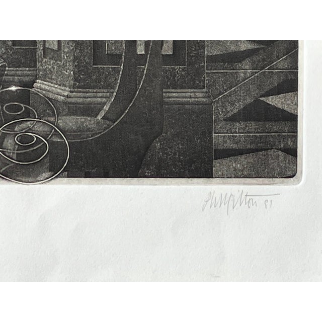 1980s 1980s Peter Milton Large Etching - Interiors IV: Hotel Paradise Cafe For Sale - Image 5 of 11