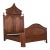 Antique Victorian Full Size Bed Tall Lincoln Style Walnut & Burl Walnut Hand Carved For Sale