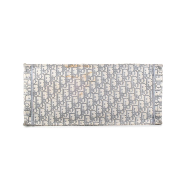 Early 21st Century Christian Dior Book Medium Oblique Embroidery Gray Canvas Tote Bag For Sale - Image 5 of 8