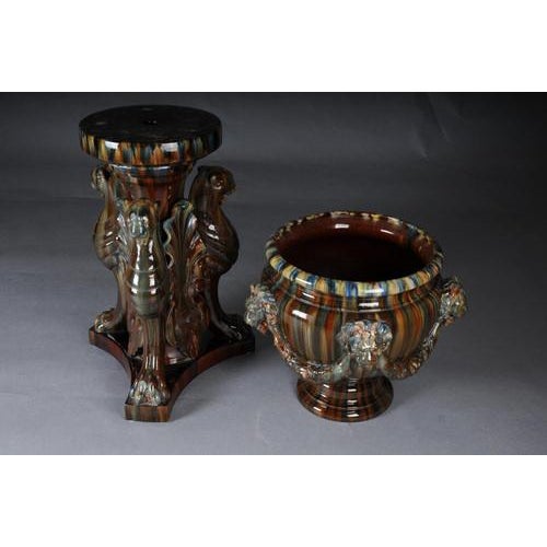 French Majolica Flower Vase by Clement Massier For Sale - Image 15 of 17