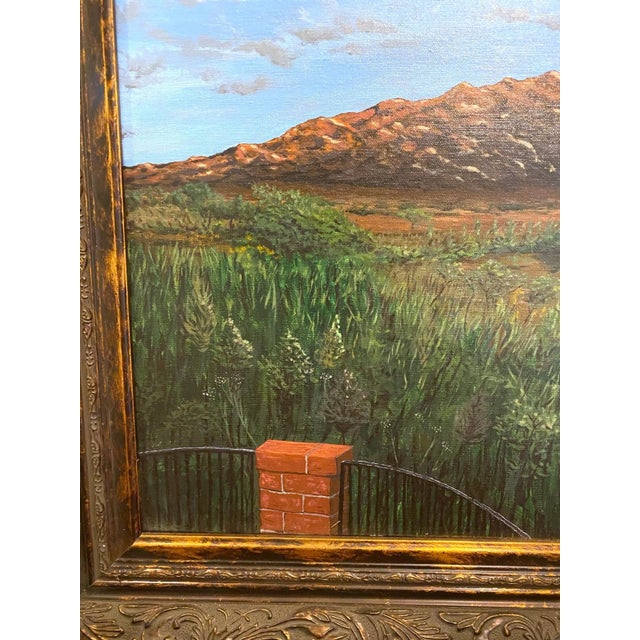 Realism Arizona Mountain Landscape Oil Painting Large 44" Rich Dye Santa Rita Tucson For Sale - Image 3 of 10