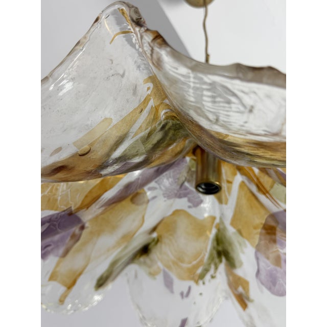 Large Murano Glass and Brass Chandelier from La Murrina, 1970s For Sale - Image 11 of 16