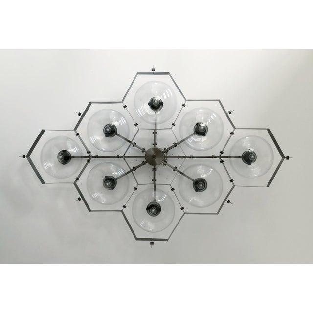 21st Century Beehive Satin Black Nickel Clear Murano Flush Mount by Fabio LTD For Sale - Image 6 of 9