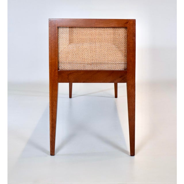 1950s Walnut Window Bench Attributed to Edward Wormley for Dunbar For Sale - Image 11 of 13