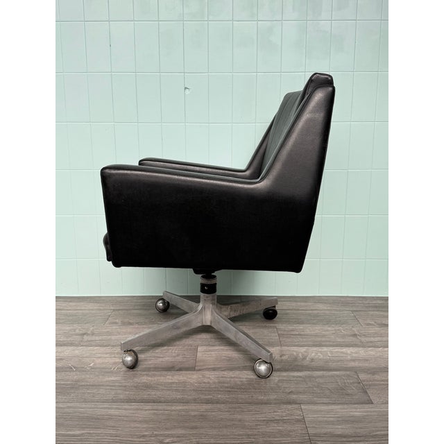 Vintage Italian Office Armchair in Leather and Steel, 1970s For Sale - Image 15 of 18