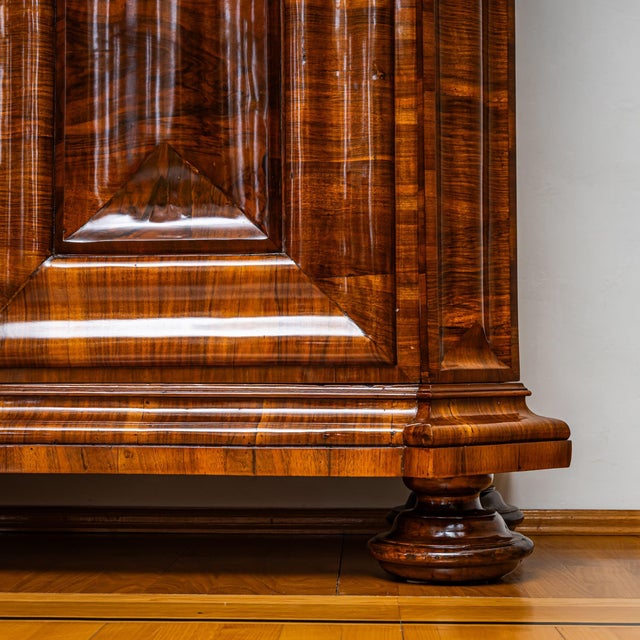 Brown Baroque Serpentine Armoire, 1800s For Sale - Image 8 of 10