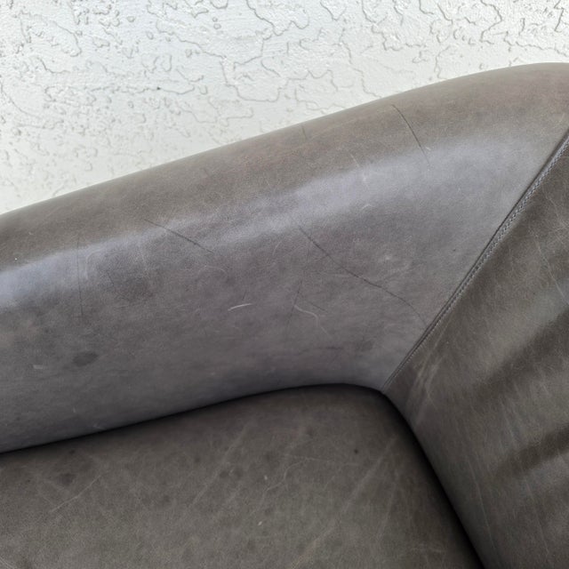 Restoration Hardware 1950s Italian Shelter Arm Leather Swivel Club Chair Rh For Sale - Image 12 of 18