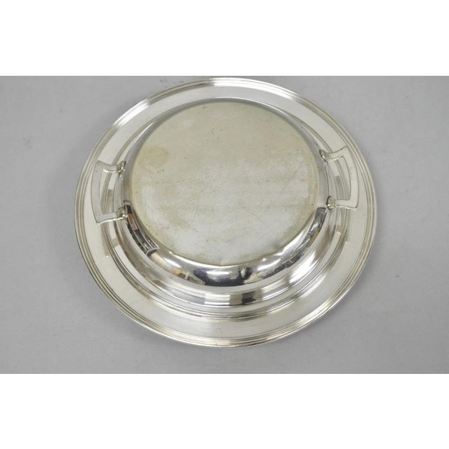 Vintage Victorian Silver Plated 10" Round Covered Vegetable Serving Dish w/ Dividers. Circa Mid 20th Century....