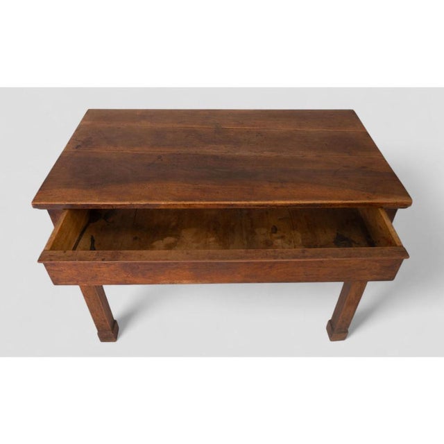 Wood Rustic Wood Table with Integrated Drawer For Sale - Image 7 of 8