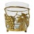 Vintage Cut Glass Champagne Chiller With Brass Grape Motif Base For Sale