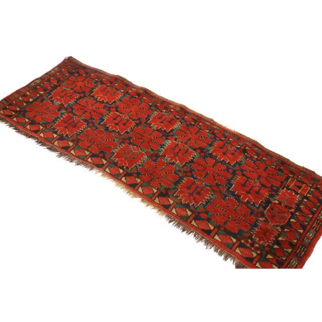 Tribal Late 19th Century Antique Turkeman Geometric Rug- 1’5"x3’10" For Sale - Image 3 of 7