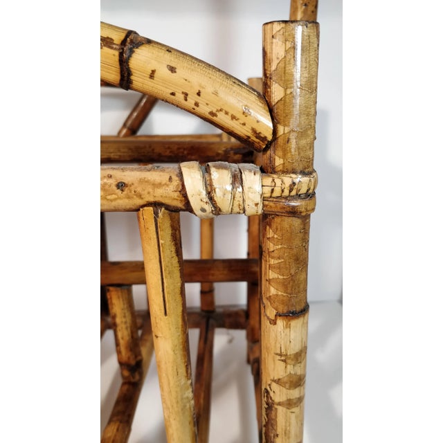 Wood Mid Century Bamboo Magazine Rack Holder Crespi Style For Sale - Image 7 of 9