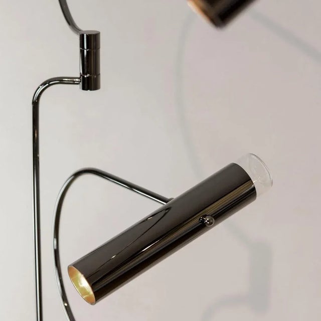 Franco Albini Black Nickel Southside Floor Lamp by Andrea Bonini For Sale - Image 4 of 6