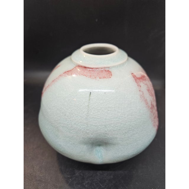 Vintage Celedon Sang Du Boeuf Style Pottery, Signed For Sale - Image 4 of 5