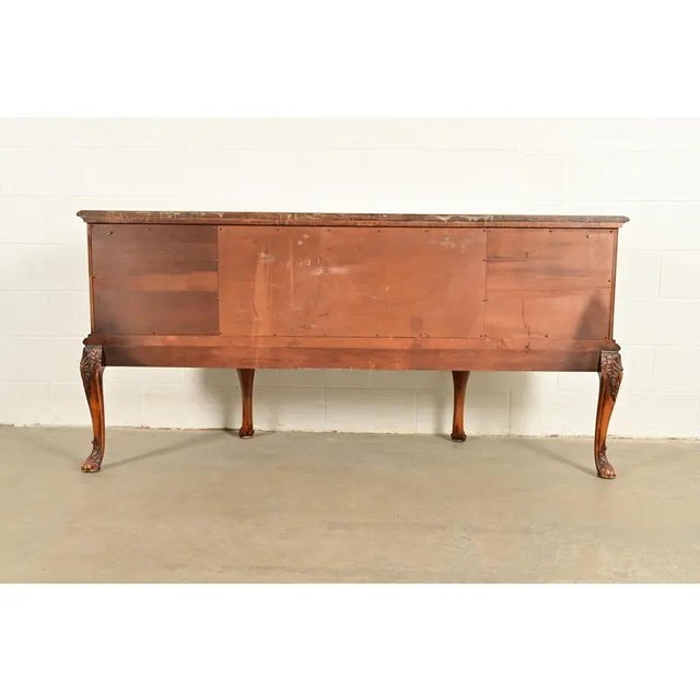 Berkey & Gay Antique Georgian Burled Walnut Bow Front Sideboard or Bar Cabinet, Circa 1920s For Sale - Image 12 of 13