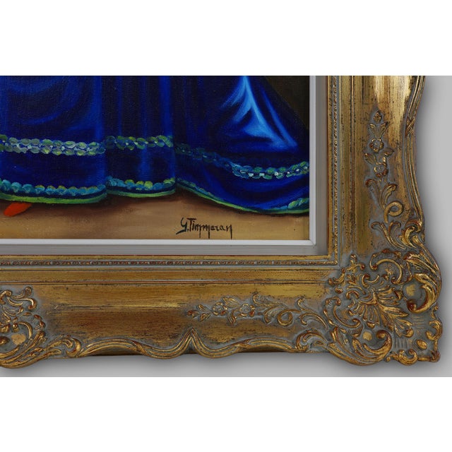 French Artist, Baroque Style Portrait of Madame Louise-Elisabeth of France, 1950s, Oil on Canvas For Sale - Image 7 of 11