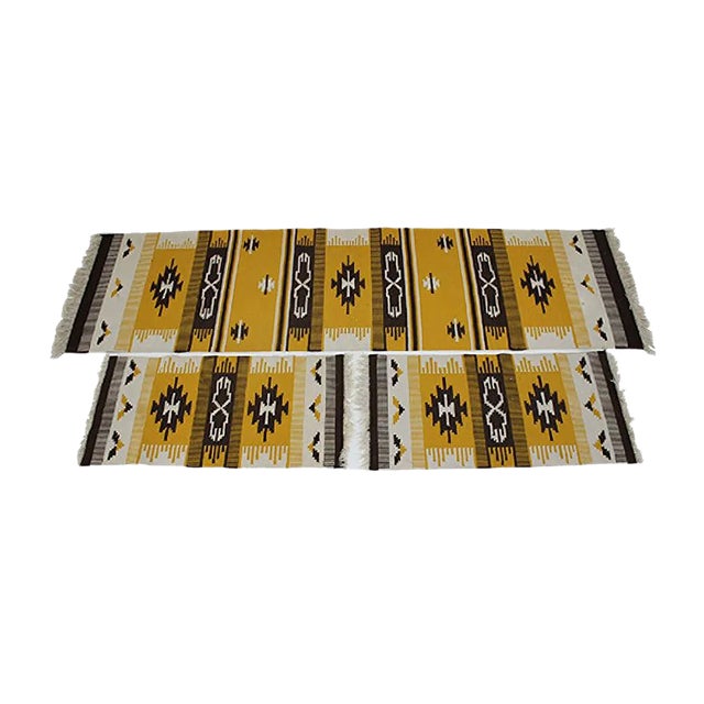 Wool Kilim Carpets, 1960s, Set of 3 For Sale