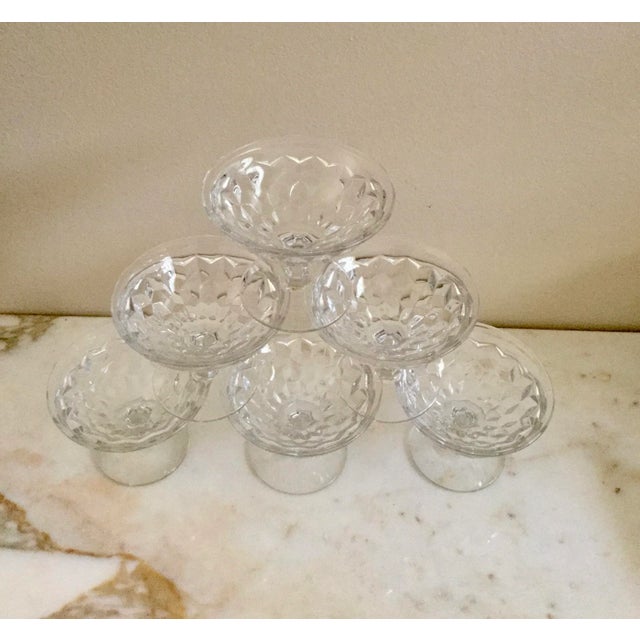 Gorgeus American glasses set of six cubist pattern sorbet glasses, or cocktail glasses, in great conditions with no damage...