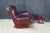 1975 Lane Furniture Burgundy Red Oxblood Leather Nailhead Reclining Armchair For Sale - Image 11 of 18
