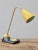 Mid-Century Adjustable Brass Table Lamp and Vide Poche with a Yellow Metal Shade For Sale - Image 6 of 9