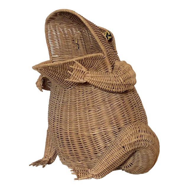 Frog-Shaped Wicker Basket by Olivier Cajan, 1970s For Sale