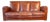 Vintage Art Deco Cognac Leather Sofa For Sale