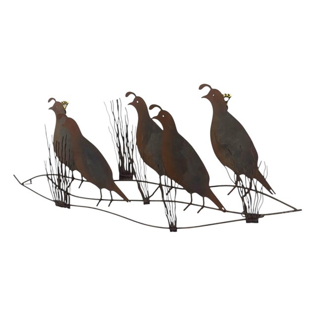 Vintage C. Jeré Signed Metal Quail Covey Wall Sculpture 1980 For Sale In Seattle - Image 6 of 11