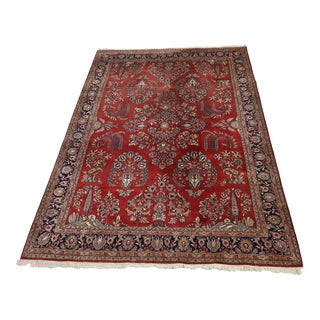1970s Vintage 9x13 Wool Room Size Oriental Rug For Sale