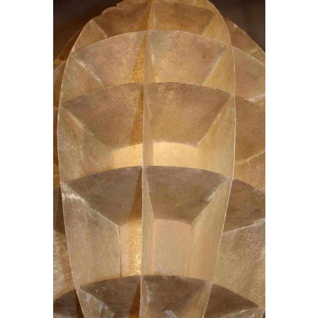 French Beige Resin Pendant Lamp, 1960s For Sale - Image 6 of 8