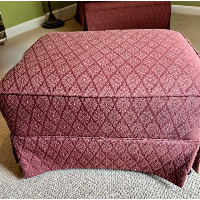 1990s Vintage Sherrill Furniture Traditional Roll Arm Club Chair & Ottoman Set - 2 Pieces For Sale - Image 9 of 11