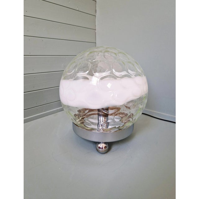 1970s Large Table Lamp in Honeycombed Blown Glass, 1970 For Sale - Image 5 of 13
