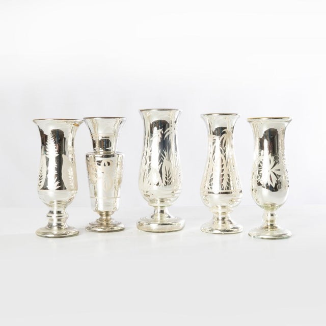 20 Piece Collection of Antique Circa 1900 Mercury Glass Vases For Sale - Image 12 of 18