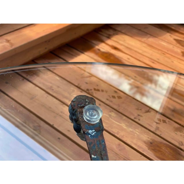 Metal Antique Cast Iron Ornate Table Base French Farm For Sale - Image 7 of 7