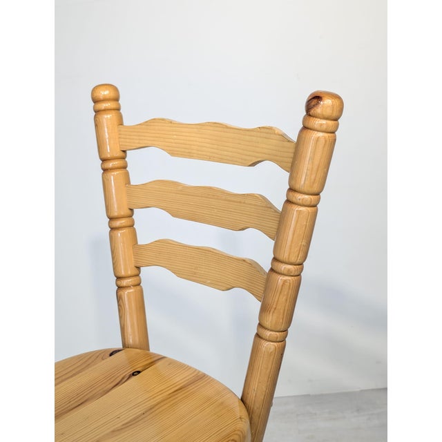 Pine Bar Stool with Backrest For Sale - Image 16 of 18