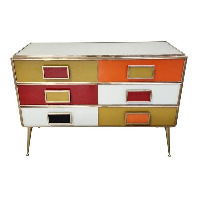 Dresser with Six Multicolored Glass Drawers, 1980s For Sale - Image 6 of 6