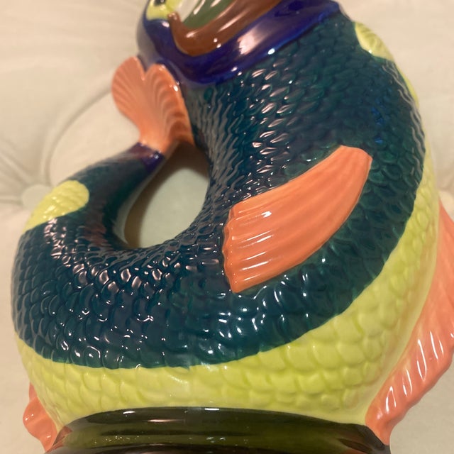 Vintage Majolica Gurgling Fish Jug Pitcher Chairish