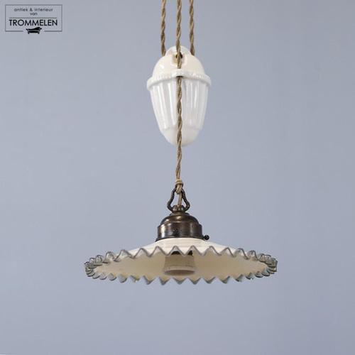 Glass Antique Pendant Lamp, 1920s For Sale - Image 7 of 7