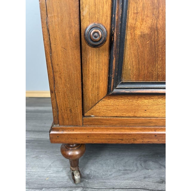 Black Frenhc Bedside Table in Walnut with Marble Top For Sale - Image 8 of 14