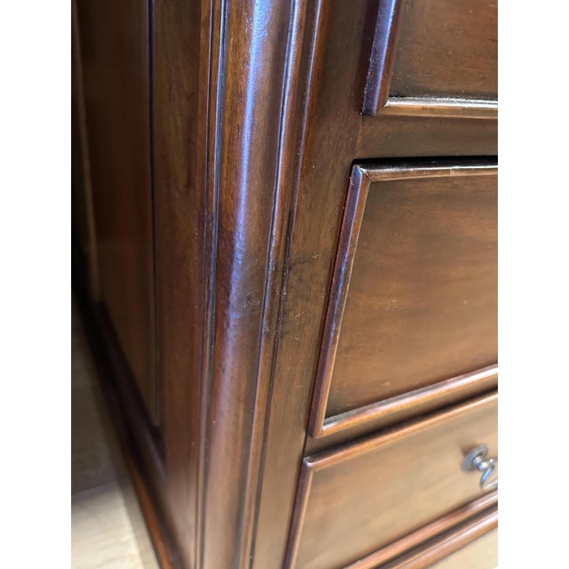 Mahogany desk with green leather top. Entirely in perfect condition. Beautifully paneled all around and can also stand...