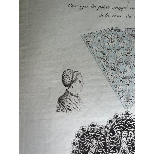 Illustration Mid 19th Century French Etching Reproduction of Embroidery Patterns in the Court of Henry III by Nicolas Xavier Willemin For Sale - Image 3 of 6