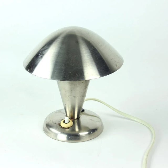 Silver Chrome Mushroom Table Lamp by Josef Jirka for Napako, 1960s For Sale - Image 8 of 11