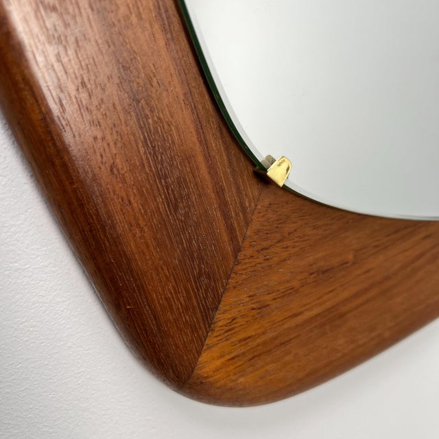Organically Shaped Teak Mirror, Germany, 1960s For Sale - Image 4 of 7