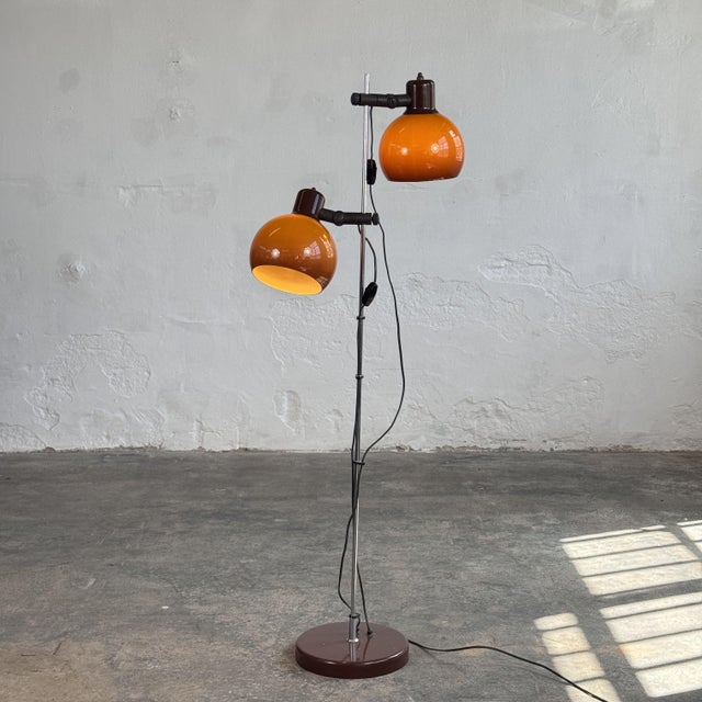 Brown Mid-Century Modern Standing Lamp, 1970 For Sale - Image 8 of 8