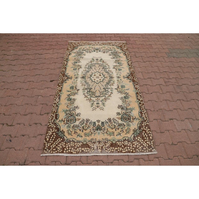 1970s Vintage Floral Design Handmade Sparta Area Rug For Sale - Image 10 of 10