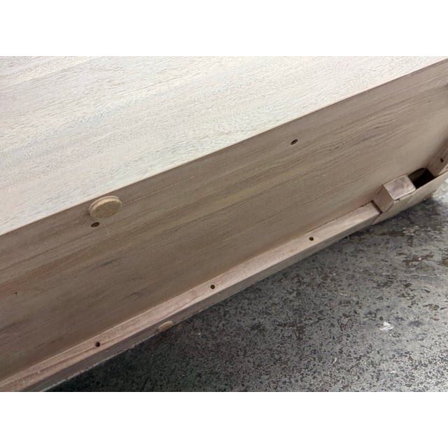 Cb2 Acacia White Washed Storage Bench For Sale - Image 11 of 12